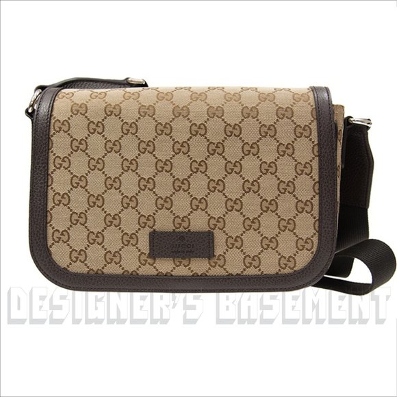 GUCCI brown Original GG Canvas & Leather crossbody flap Shoulder Messenger Bag - Picture 3 of 11
